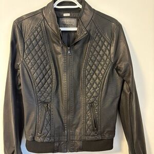 Ci Sono Black Quilted “Leather” Jacket